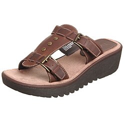 MIA Ashlyn Women's Double Buckle T-strap Slide Sandals