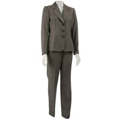 Tahari ASL Women's Grey 3-button Pant Suit