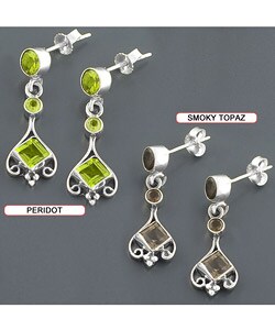 .925 Sterling Silver Multi-gemstone Earrings (India)
