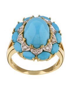 Encore by Le Vian 14k Gold Turquoise and Diamond Ring