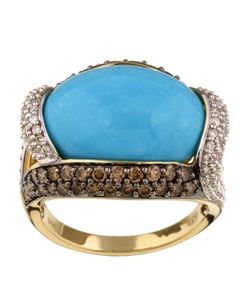 Encore by Le Vian 14k Gold Turquoise Diamond Ring (H-I SI2-SI3)