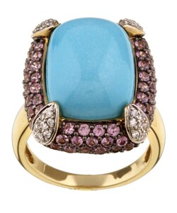 Encore by Le Vian 14k Gold Turquoise and Sapphire Ring