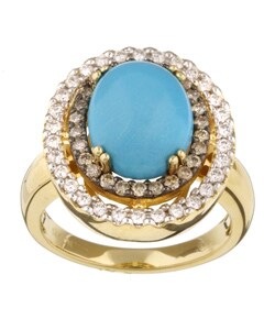 Encore by Le Vian 14k Gold Turquoise and Diamond Ring (H-I, SI2-SI3)