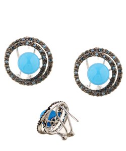 Encore by Le Vian 14k Gold 1/2ct TDW Diamond and Turquoise Earrings