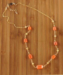 Gold Filled Ocean Pebbles Coral Necklace (USA)