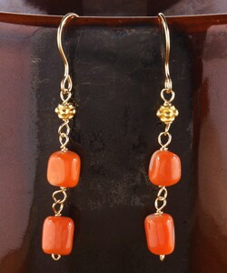 Goldfill Ocean Pebbles Coral Earrings (USA)