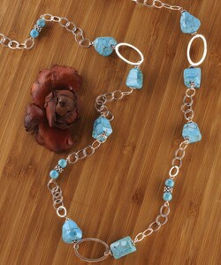 Sterling Silver 'Heavenly Meteors' Turquoise Necklace (USA)