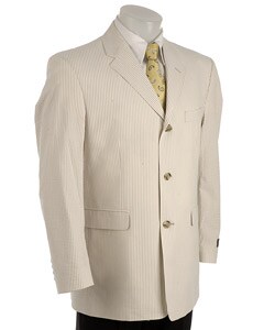 Adolfo Men's Tan Seersucker Blazer