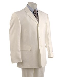 Adolfo Men's White Linen 3-button Solid Suit