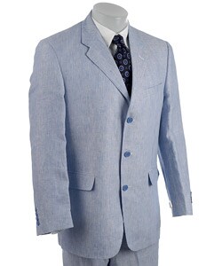Adolfo Men's Blue/ White Linen Suit