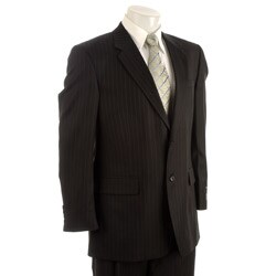 Adolfo Men's Charcoal Stripe Wool Suit