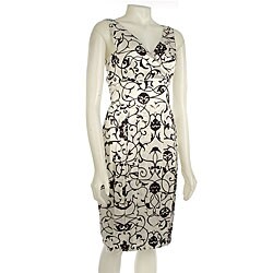 CC Couture Box Pleat Printed Sleeveless Dress