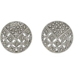 Maddy Emerson Silver and Diamond Disc Earrings