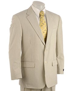Haspel Men's Blue/ Cream Seersucker 2-button Suit