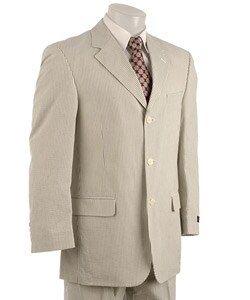 Haspel Men's Blue/ Tan Seersucker 3-button Suit