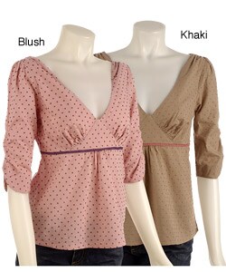Nick & Mo Women's 1/2-sleeve Dotted Swiss Top