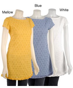Nick & Mo Women's Boat Neck Eyelet Tunic