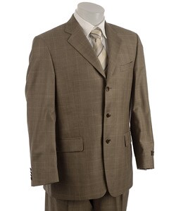 Joseph Abboud Men's Tan Windowpane Wool Suit