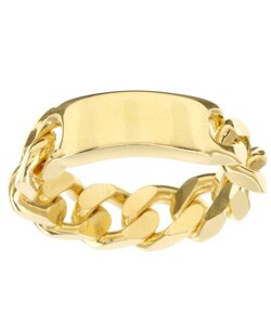 Elsa M 18k Gold Overlay ID Link Ring