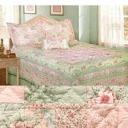 Victorian Rose Patchwork 5-piece Quilt Set