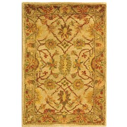 Hand-spun Antique Wool Kashan Ivory/ Beige Rug (2' x 3')