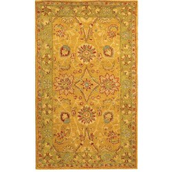 Antique Wool Isfan Gold Rug (3' x 5')