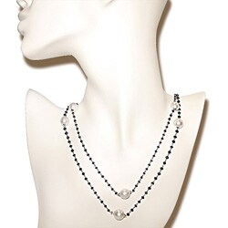 14k Gold 30 3/4ct TDW Diamond Bead and South Sea Pearl Necklace (10-11 mm)