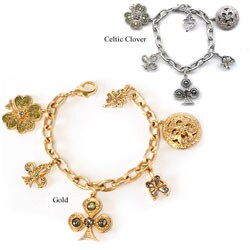 Sweet Romance Celtic Clovers Charm Bracelet