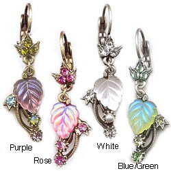 Sweet Romance Iridescent Glass Leaf Earrings