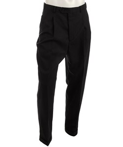 Pierre Cardin Expander Solid Black Wool Trousers