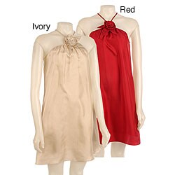 Aidan Mattox Silk Halter Rose Dress