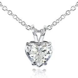 14k White Gold 1/2ct TDW Diamond Solitaire Necklace (GH, SI1-SI2)