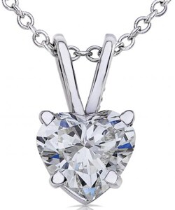 14k White Gold 3/4ct TDW Diamond Heart Necklace (G-H, SI)