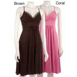 Ruby Women's Mesh Trim Surpice Dress