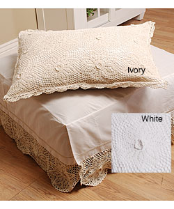 Chloe Crocheted Bedskirt and Sham Set