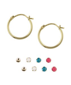 14k Yellow Gold Assorted Earrings Set