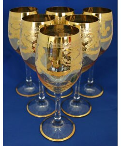Italian Gold Accented 6-piece Wine Glass Set