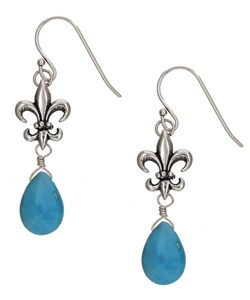 Gerald David Bauman Silver Fleur de Lis Earrings
