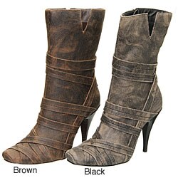 Two Lips Women's Lattice High Heel Boots