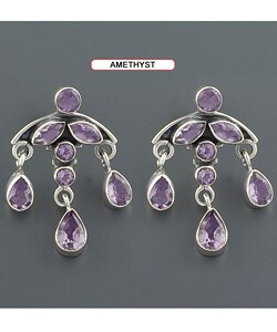 .925 Sterling Silver Multi-gemstone Earrings (India)