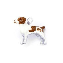 Best in Show Sterling Silver/ Enamel Brittany Spaniel Charm/ Pendant