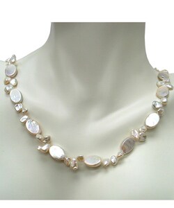 Sterling Silver White Freshwater Pearl Necklace (11-12 mm)