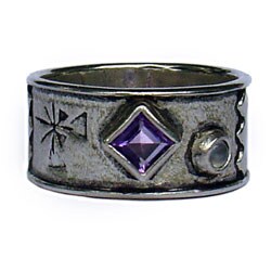 Sterling Silver Amethyst and Moonstone 'Goddess' R