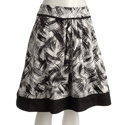 Lily Women's Black/ White A-line Skirt