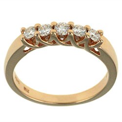 14k Yellow Gold 5-stone 1/2ct TDW Diamond Ring (E-F, I1)