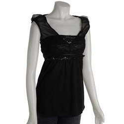 Miss Sixty Women's Black Sleeveless Poppy Shirt