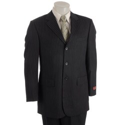 Wall Street Men's Navy Multistripe 3-button Suit