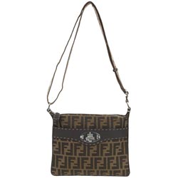 Fendi Small Zucca Canvas Zip Messenger Bag