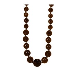 Sterling Silver Graduated Smokey Quartz Necklace