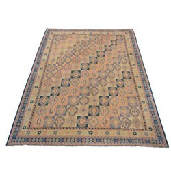 Afghan Soumak Hand-knotted Paneled Rug (8'5 x 11'6)